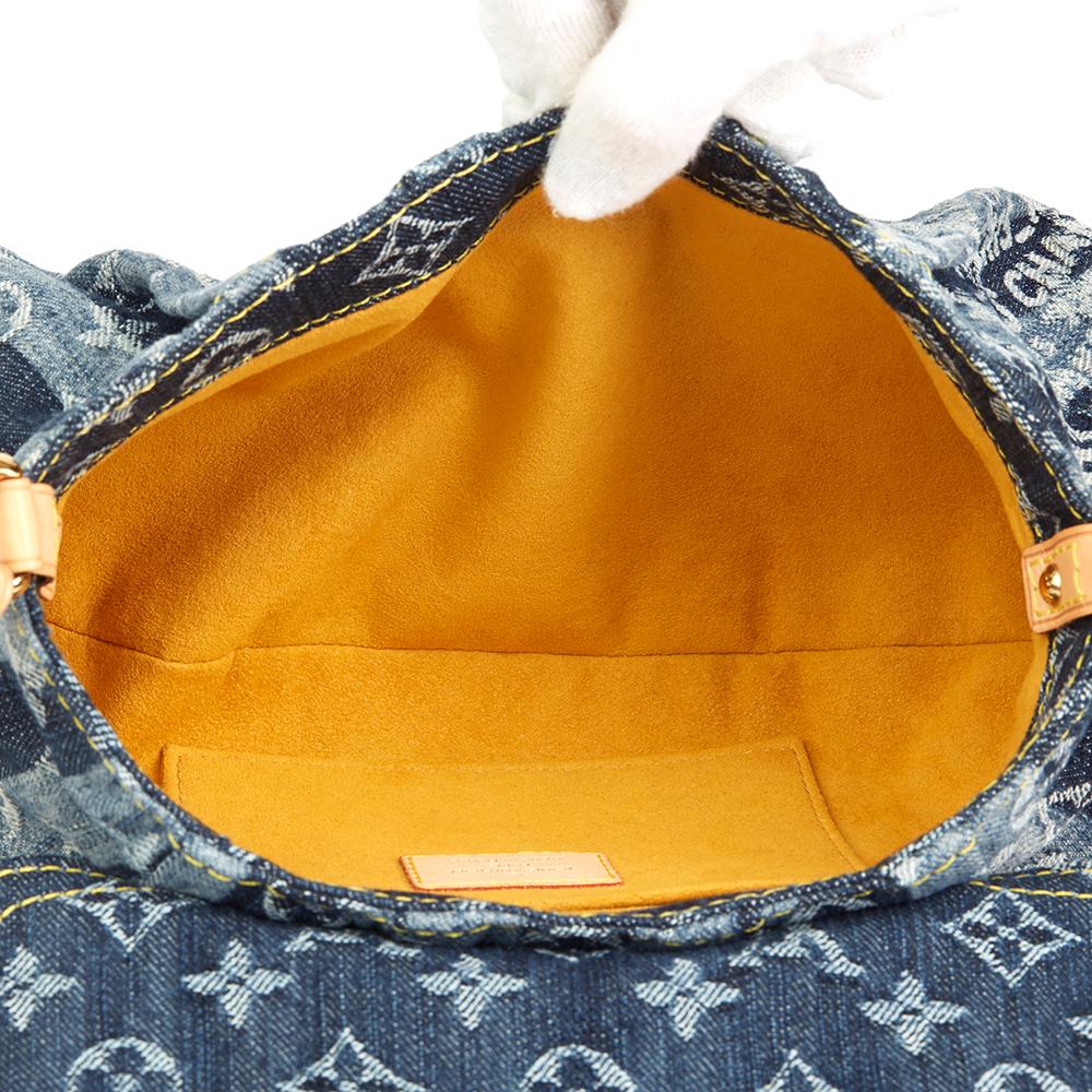 2006 Louis Vuitton Blue Monogram Denim Pleaty Shoulder Bag 5