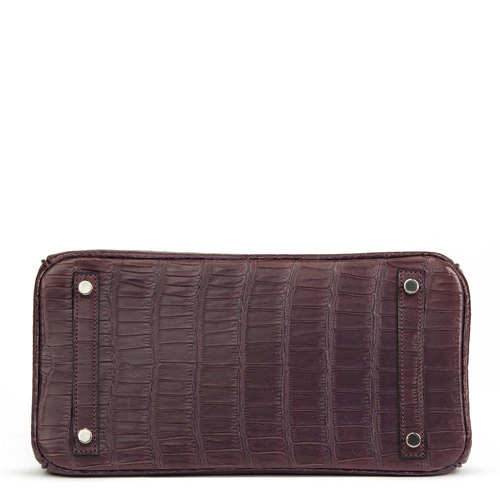 Women's 2010 Hermes Amethyst Matte Porosus Crocodile Leather Birkin 30cm