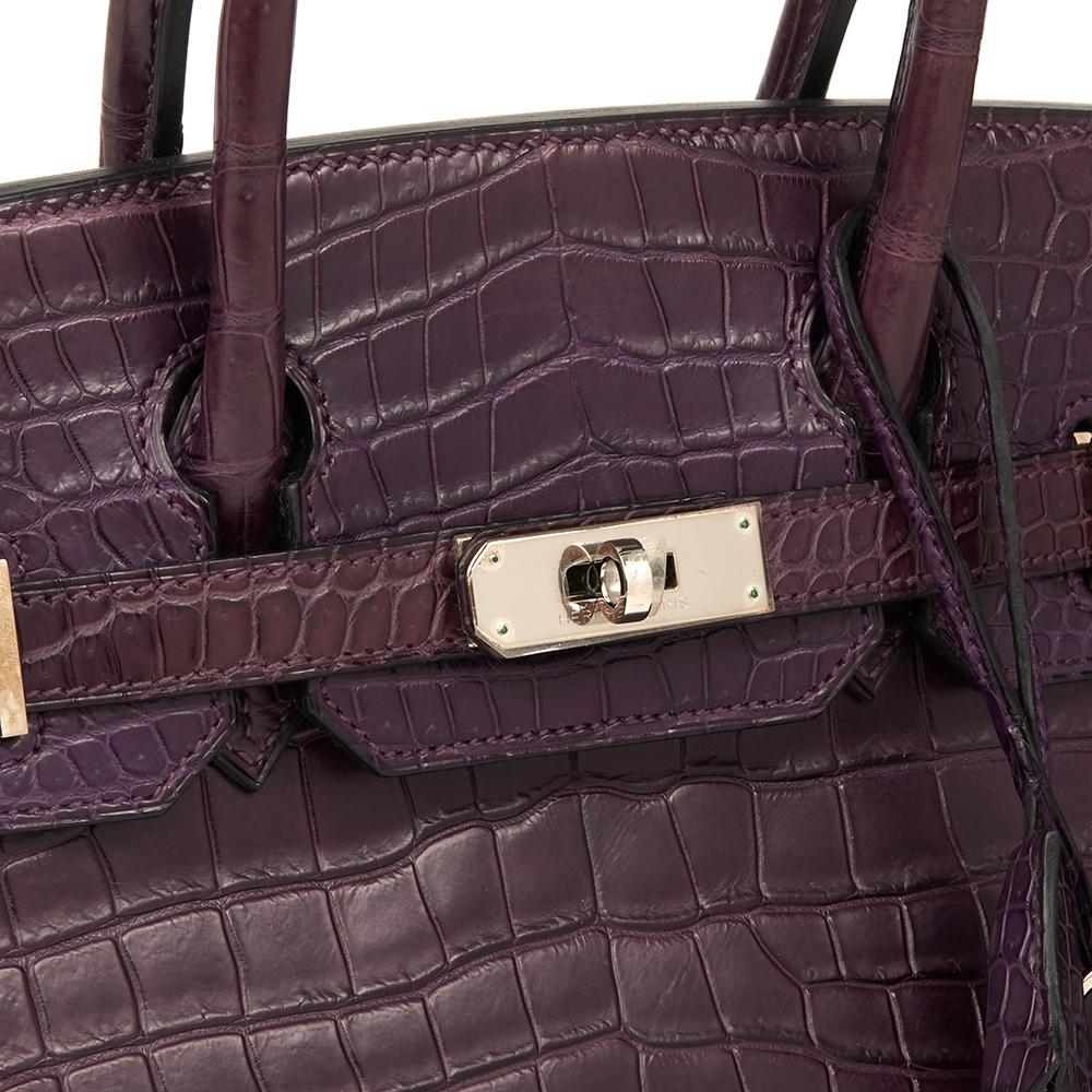 2010 Hermes Amethyst Matte Porosus Crocodile Leather Birkin 30cm 1