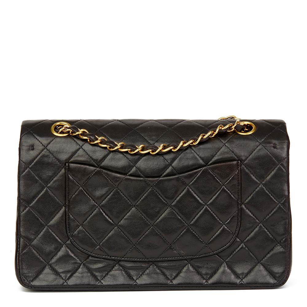Women's Chanel Black Quilted Lambskin Vintage Medium Classic Double Flap Bag