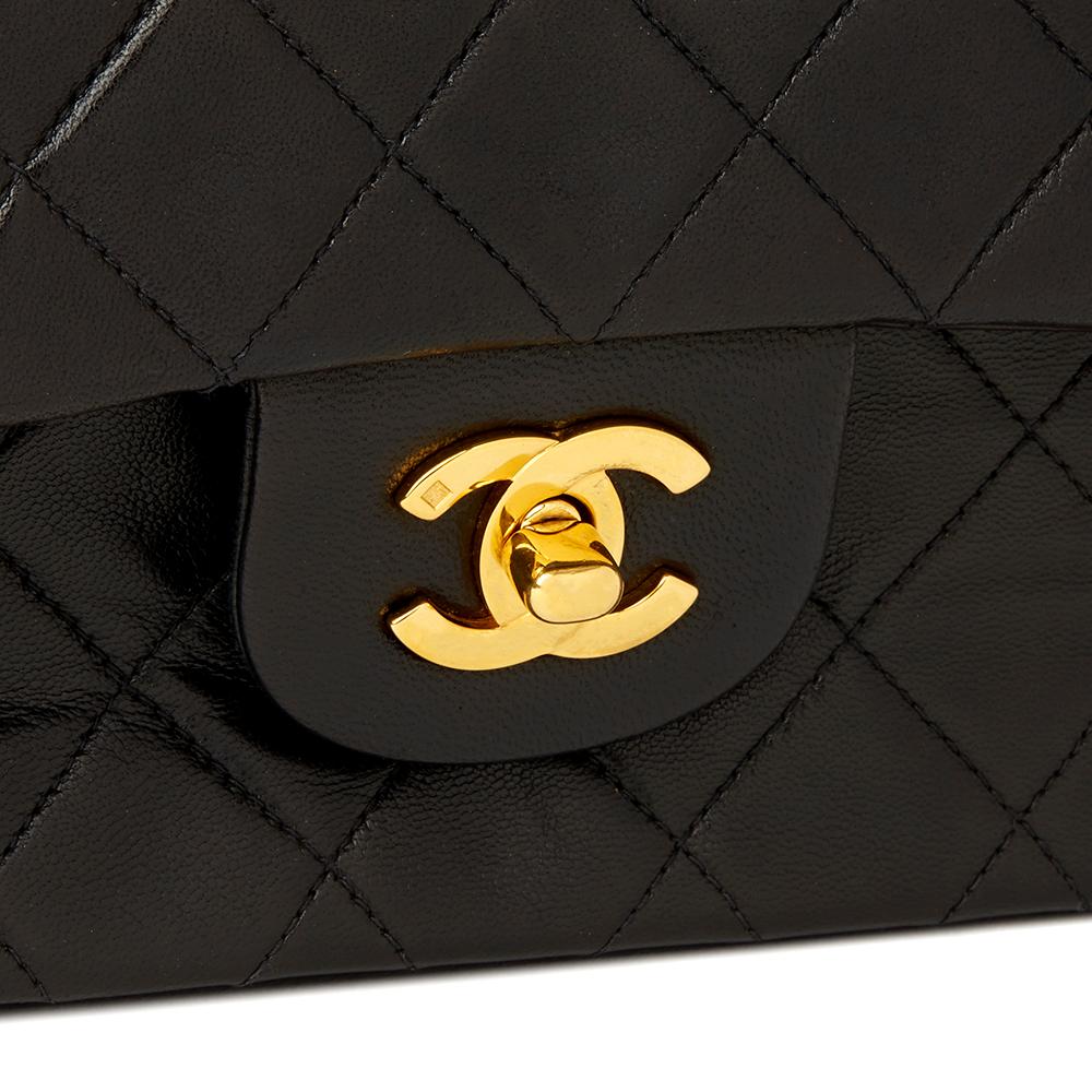 Chanel Black Quilted Lambskin Vintage Medium Classic Double Flap Bag 3