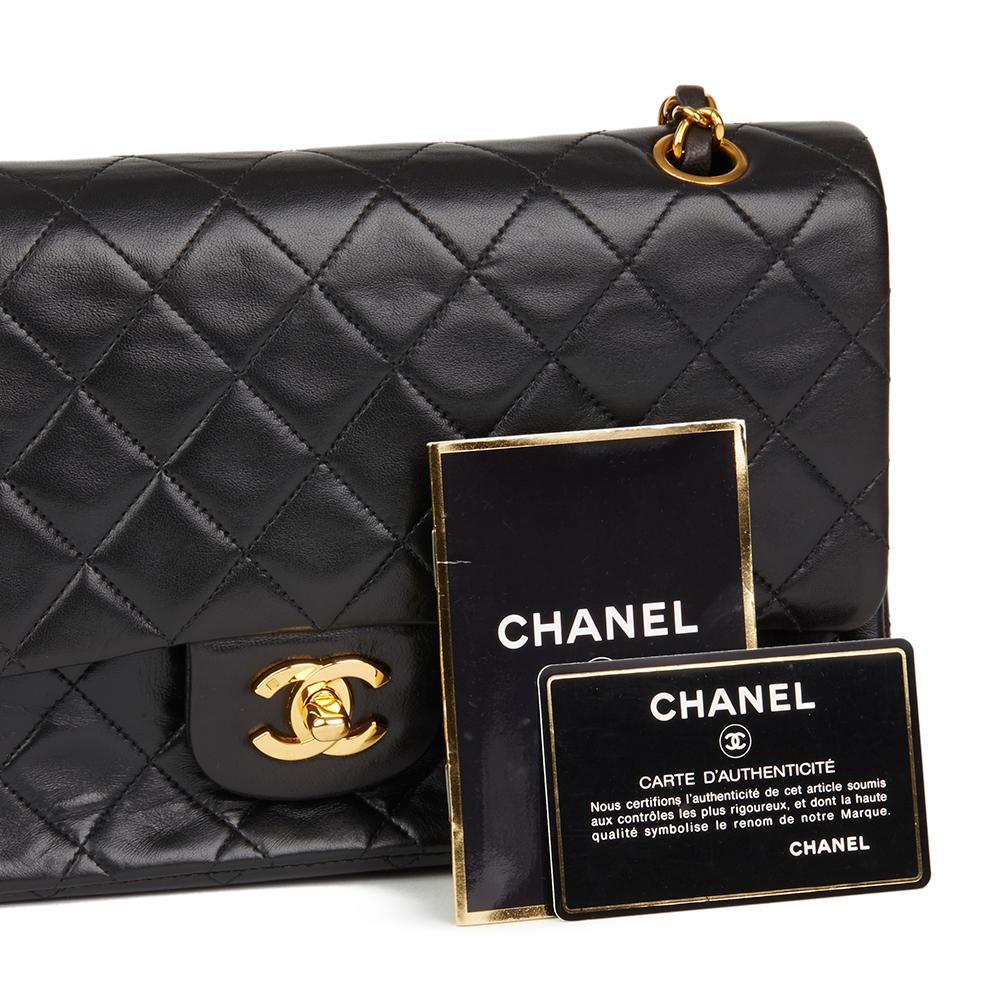 1995 Chanel Black Quilted Lambskin Vintage Medium Classic Double Flap Bag 7