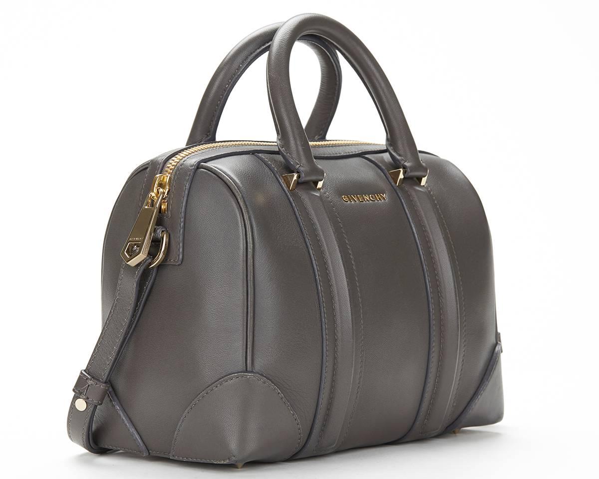 2010s Givenchy Grey Leather Mini-Lucrezia In Excellent Condition In Bishop's Stortford, Hertfordshire