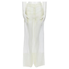 nuovo LA PERLA SS15 Pantaloni a vita alta in organza di seta a gamba larga e trasparente IT42 M.
