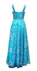 1960's Emilio Pucci Italy Divine Long Blue Organza  Dress With Mini Cap