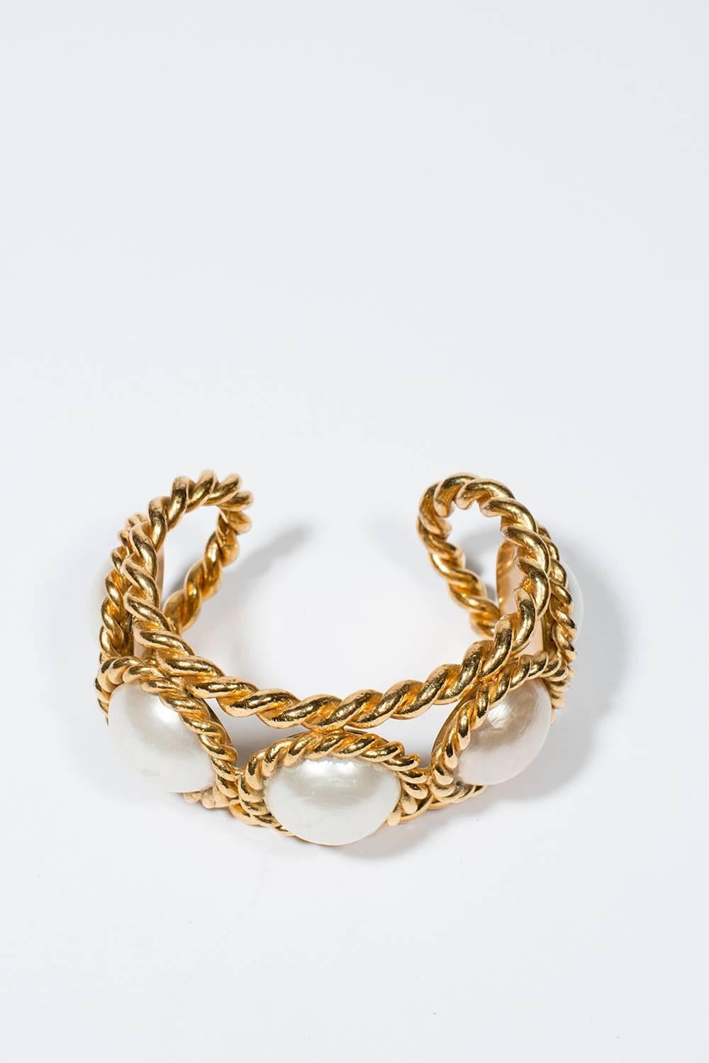 Chanel Vintage Faux Pearl Cuff, 2006   In Excellent Condition In Paris, FR