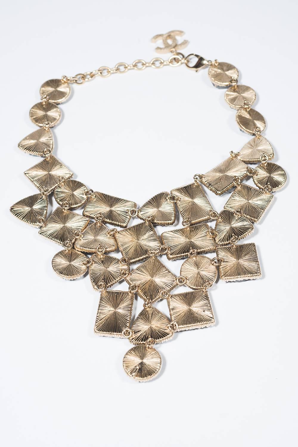 1990's Chanel Stunning Marble Bib  Necklace  For Sale 1