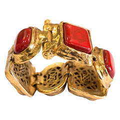 Yves Saint Laurent  Amazing Vintage Costume Red Bracelet