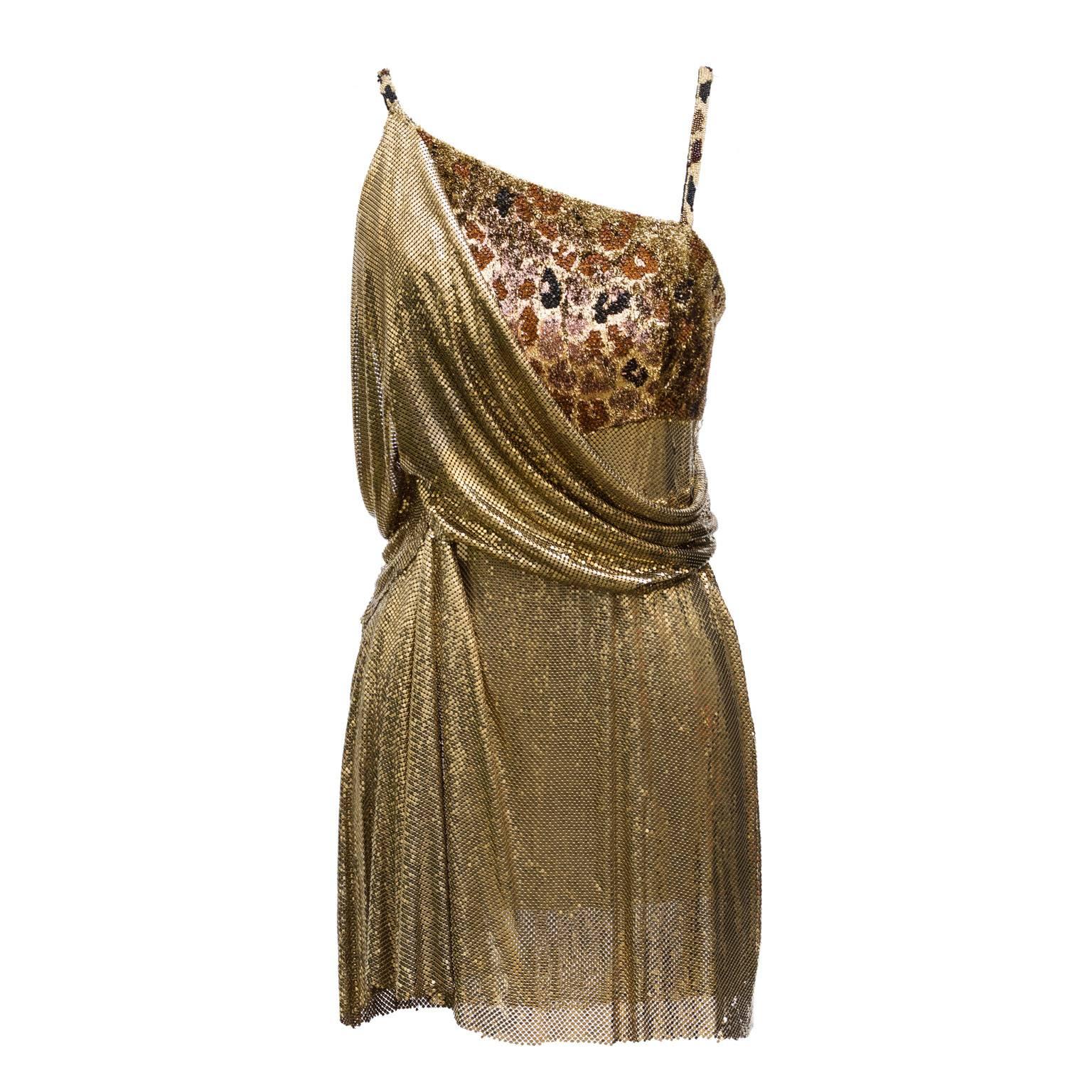 1994 Gianni Versace Haute Couture Stunning Evening Metallic Dress  For Sale