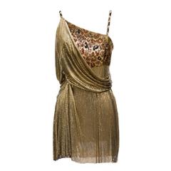 Vintage 1994 Gianni Versace Haute Couture Stunning Evening Metallic Dress 