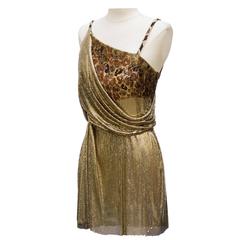 1994 Gianni Versace Haute Couture Stunning Evening Metallic Dress