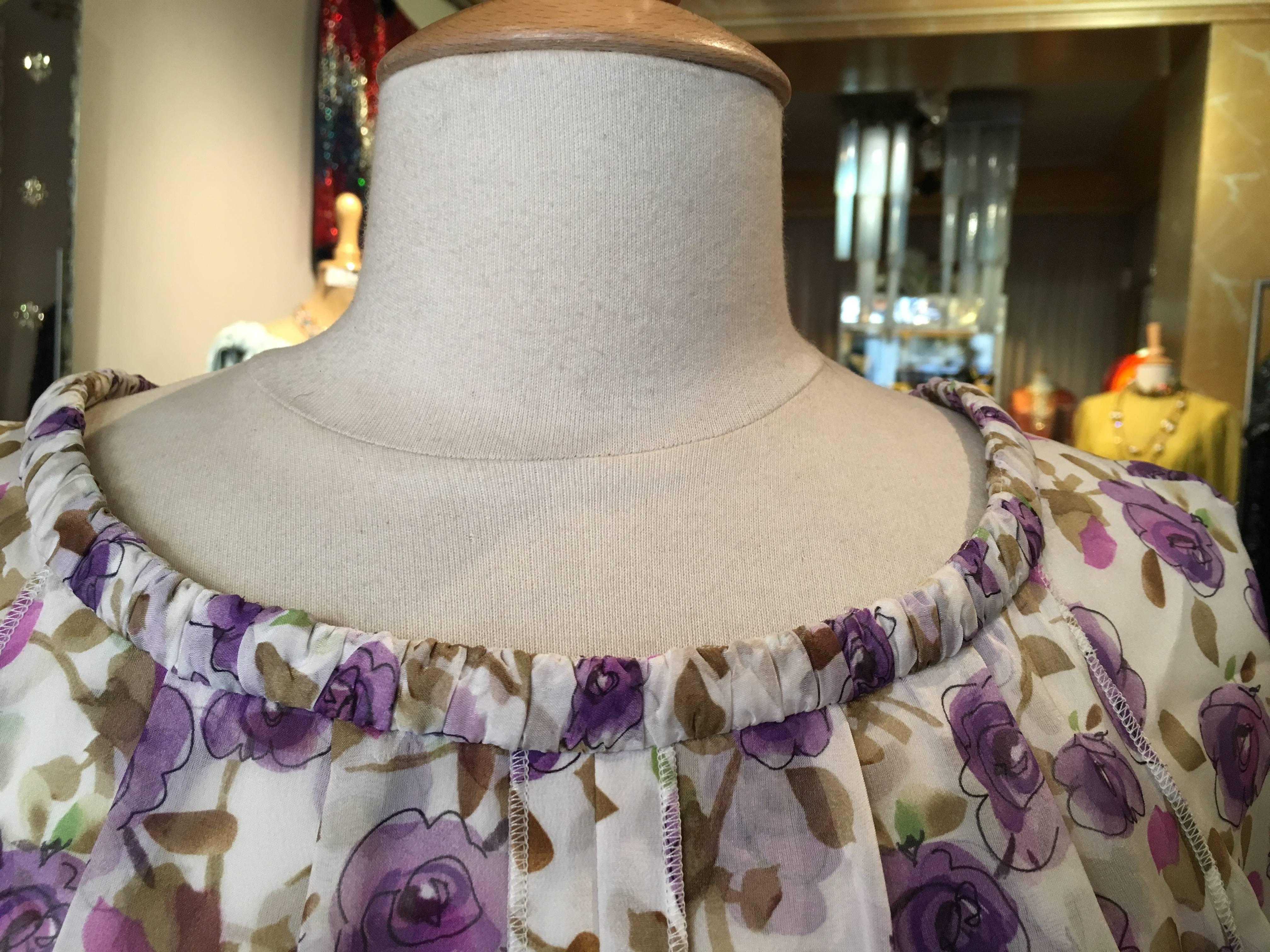 Women's or Men's 2000's Dolce&Gabbana Purple Flower Printed Summer Dress  