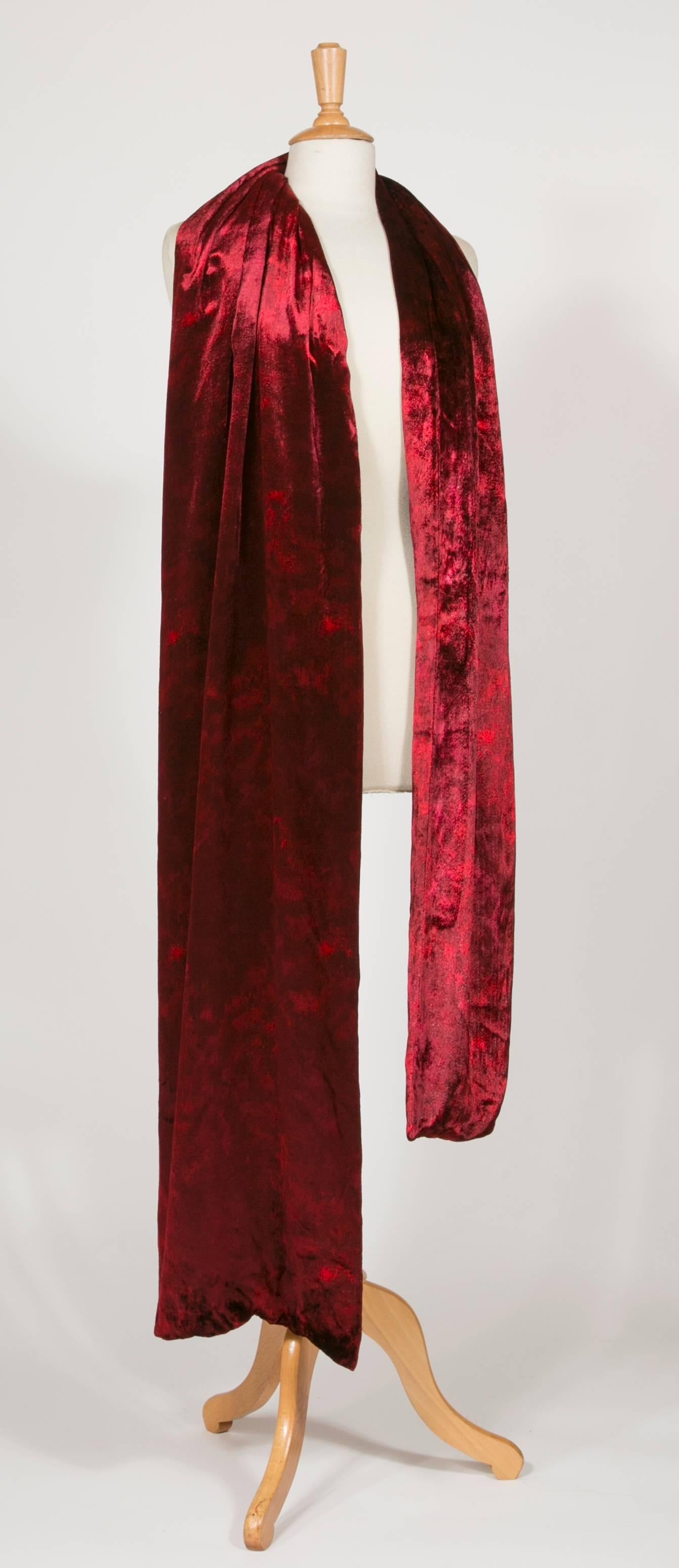 1975 Yves Saint Laurent Haute Couture Iconic  Ruby Silk Velvet  Evening Dress 4