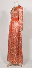 1966/67 Christian Dior Sparkling Broché Orange Dress