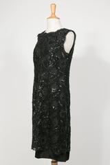 1960 's Balenciaga Haute -Couture Blake Lace Sequins Cocktail Dress