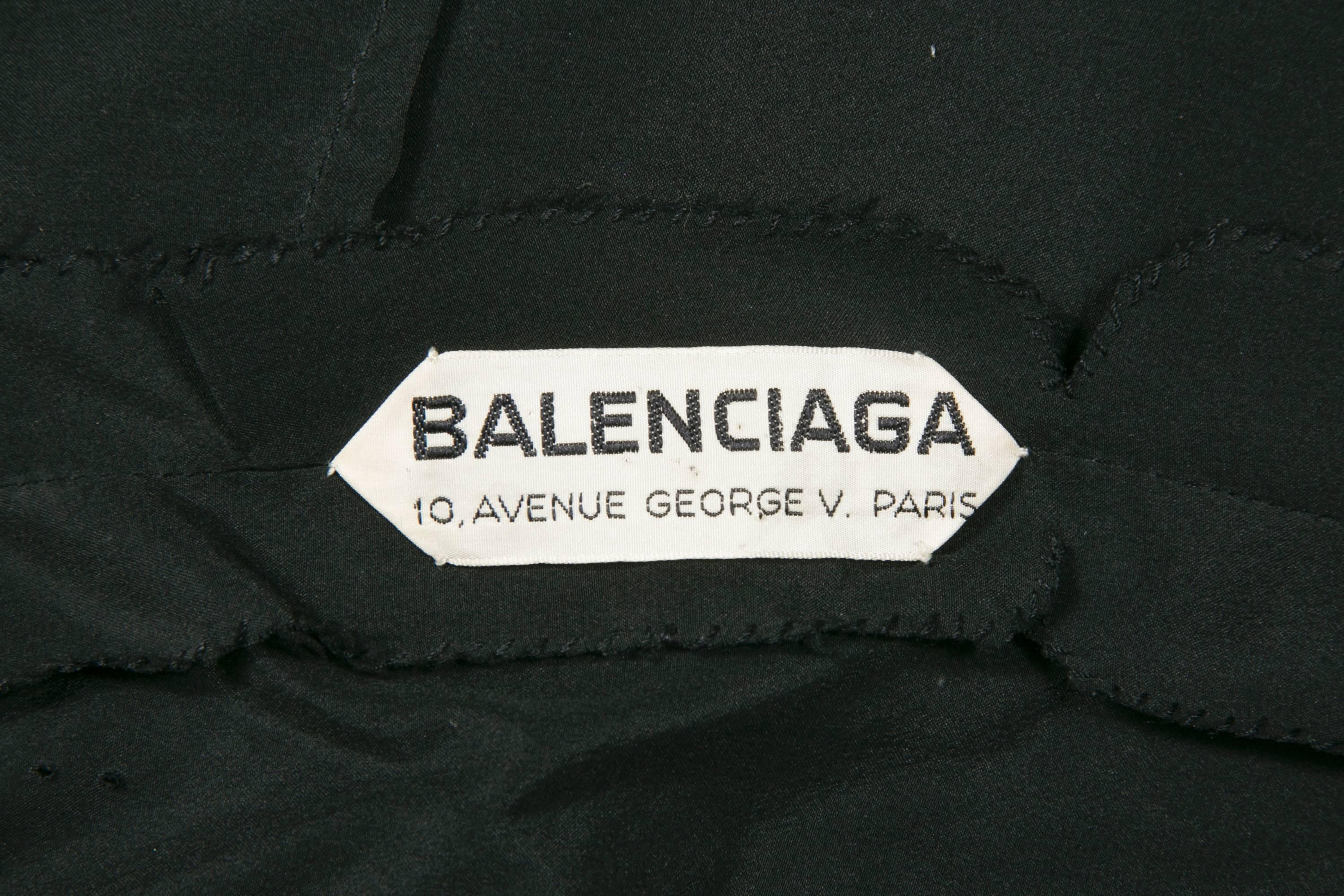 1960 's Balenciaga Haute -Couture Blake Lace Sequins Cocktail Dress 2