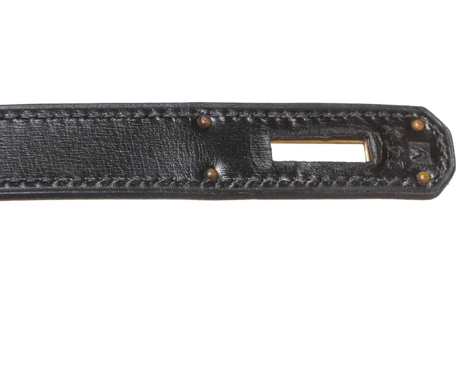 Hermes Black Leather 32cm Kelly Handbag GHW For Sale 1