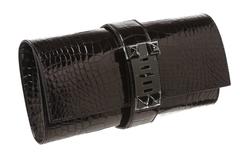 Hermes Black Alligator Medor 23cm Clutch Handbag