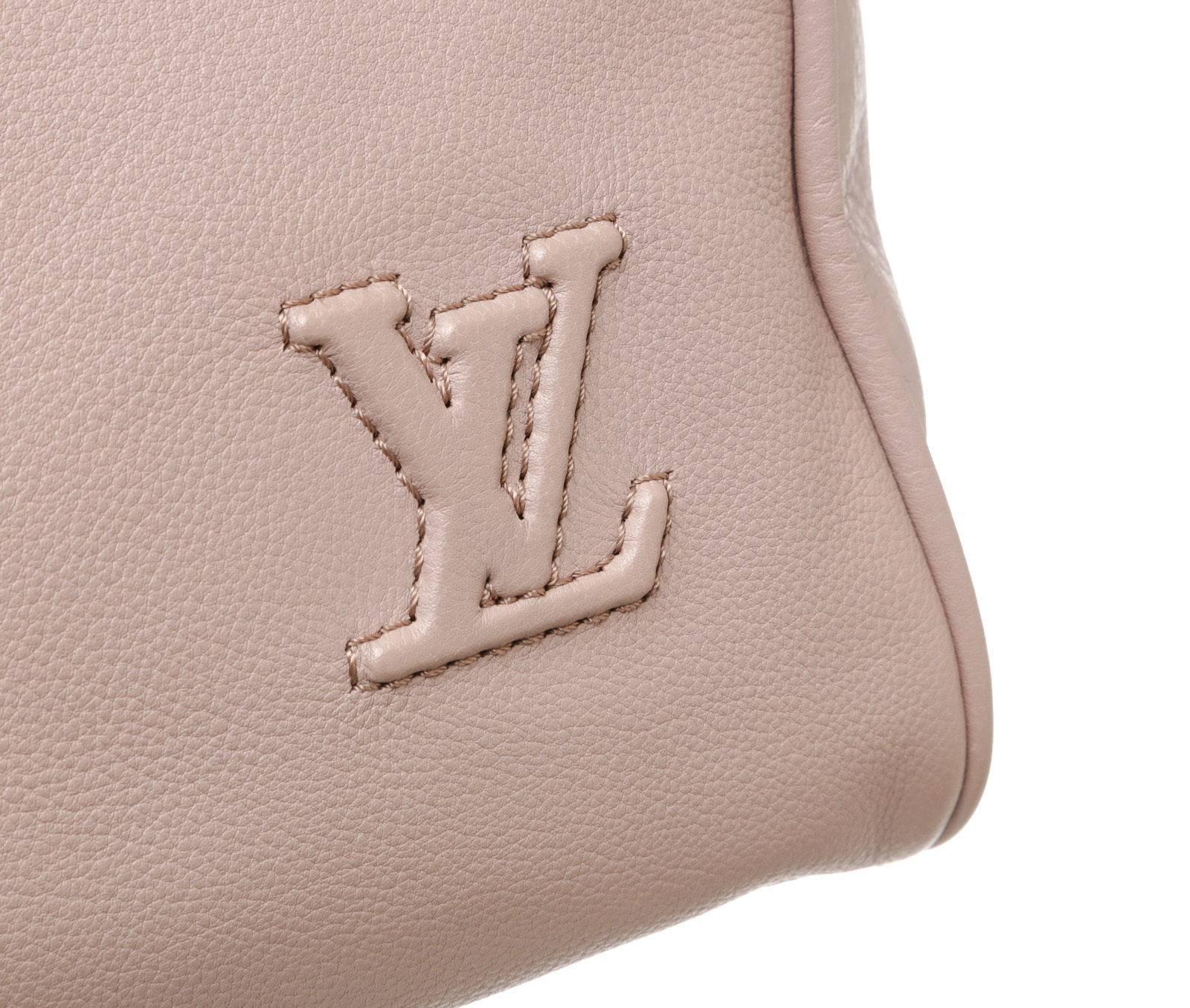 Brown Louis Vuitton Rose Calf Leather LTD Cinema Intrigue Satchel Handbag For Sale