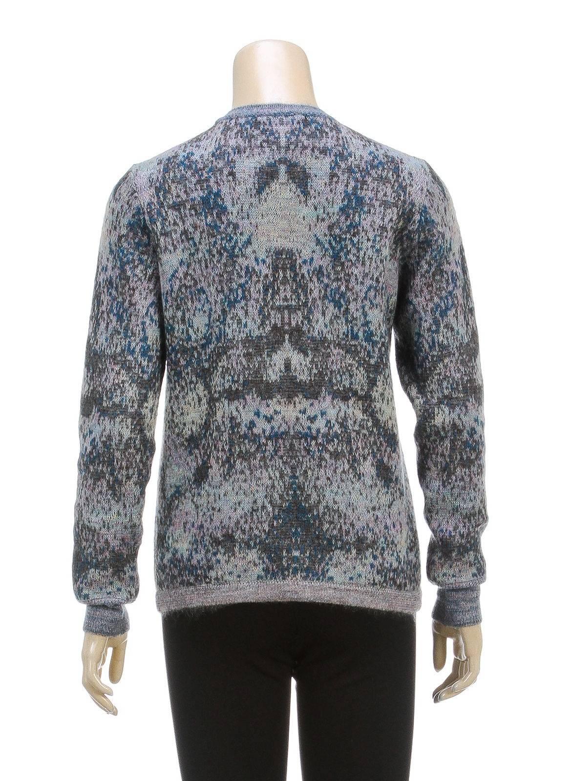 Chanel Gray Multicolor Long Sleeve Sequin Sweater (Size 36) For Sale 2