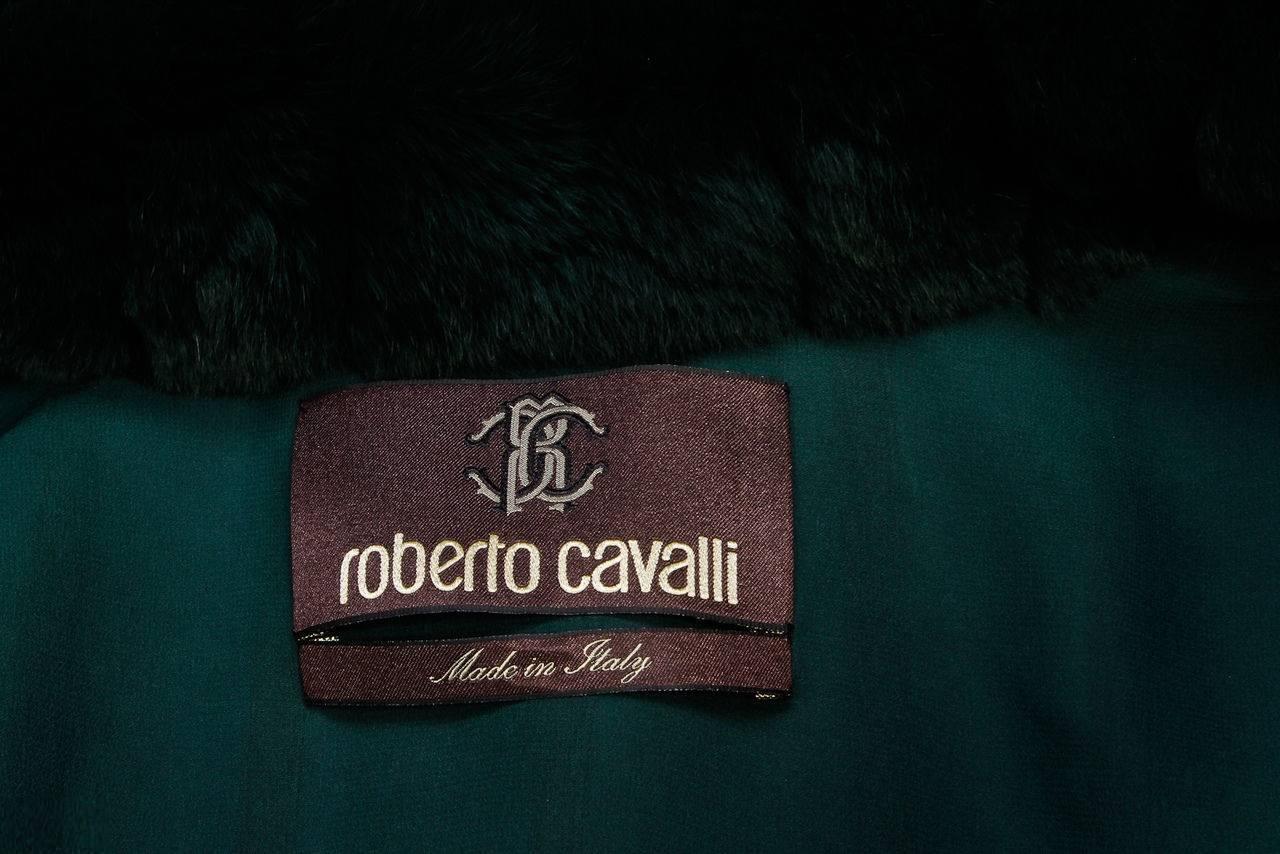 Roberto Cavalli Emerald Green Sleeveless Fur Vest (Size 40) For Sale 3