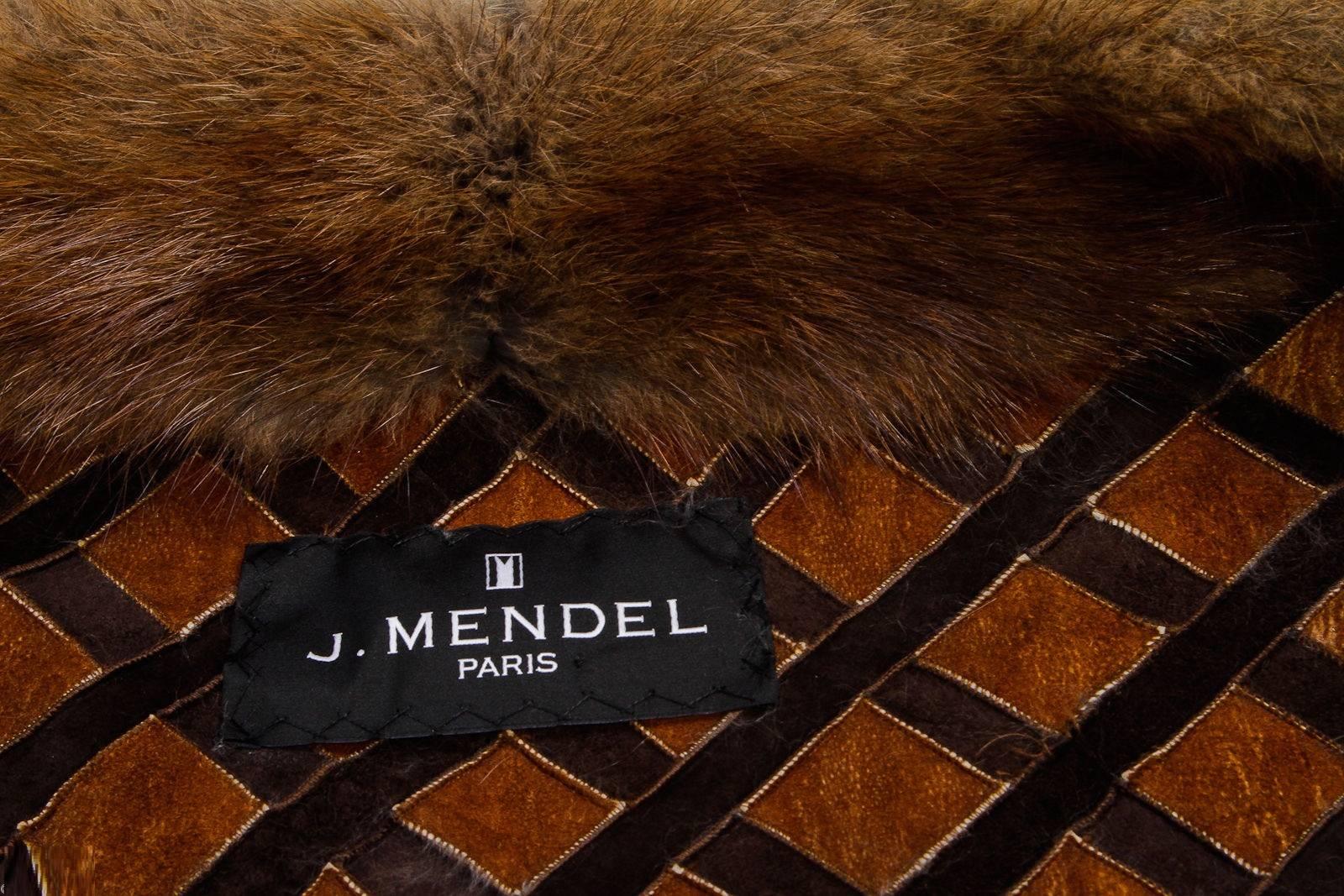 J. Mendel Brown Quilted Muskrat Fur Jacket (Size 12) For Sale 4