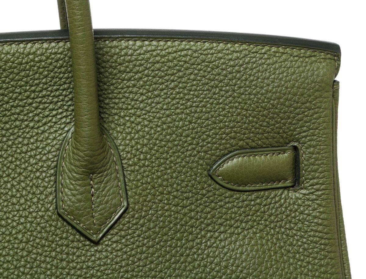 Hermes Canopee Green Togo Leather Birkin 35cm Handbag GHW 2