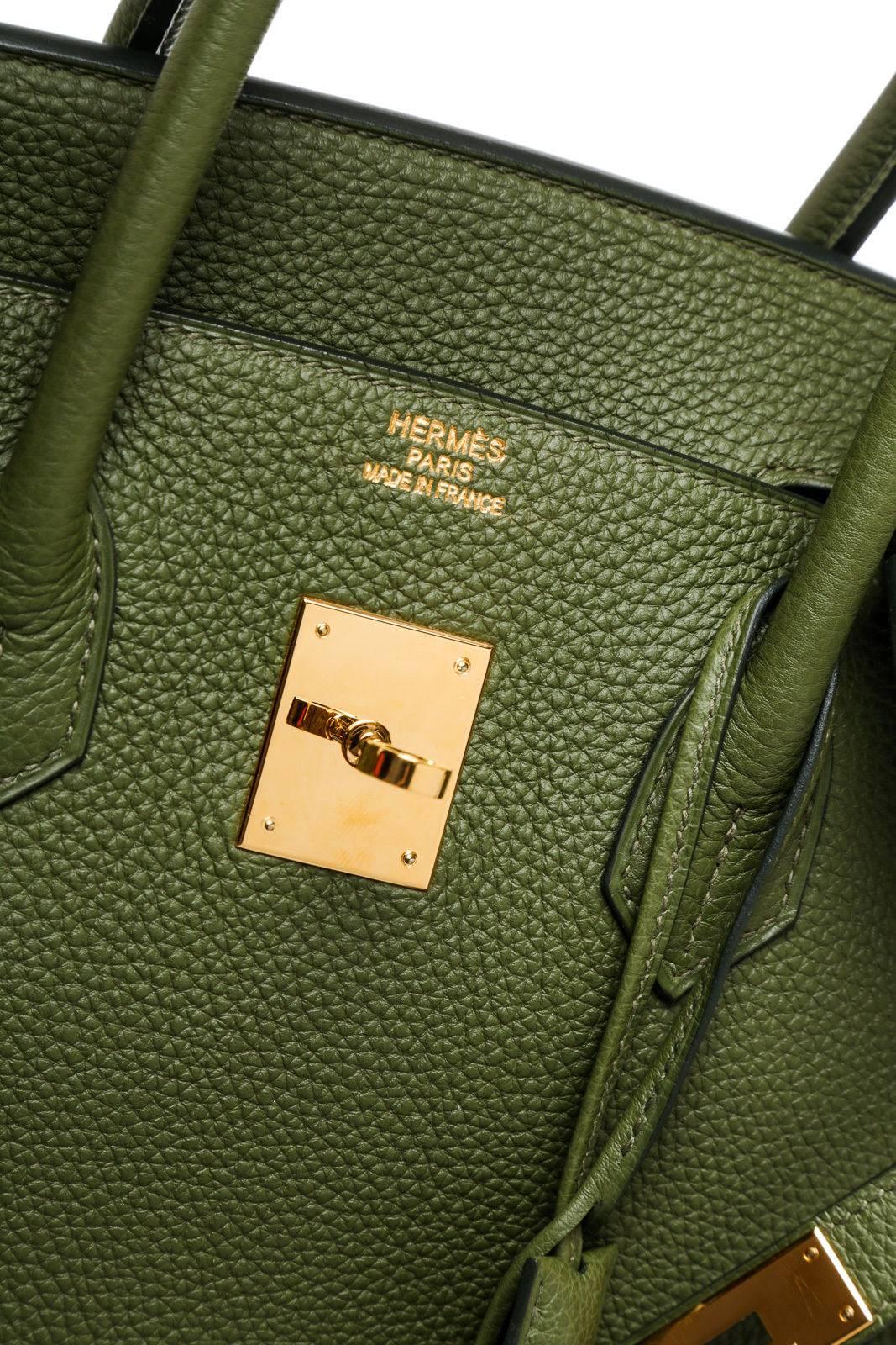 Hermes Canopee Green Togo Leather Birkin 35cm Handbag GHW 4