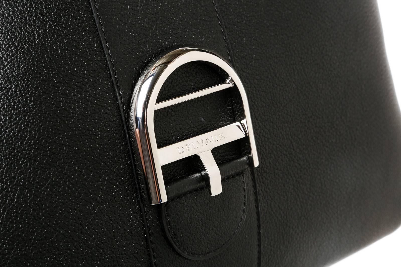Delvaux Black Leather Brillant GM Satchel Handbag For Sale 1