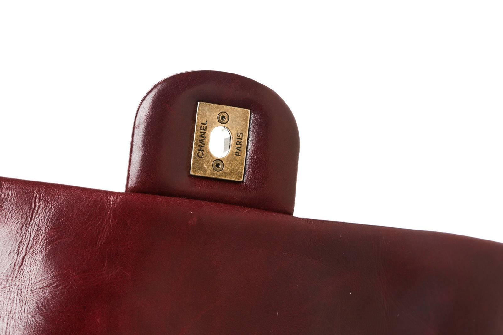 Chanel Burgundy Leather Paris-Salzburg Collection Classic Flap Handbag For Sale 3