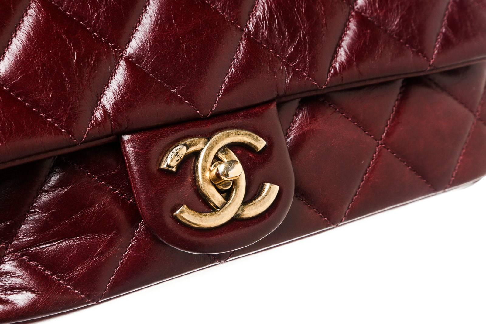 Chanel Burgundy Leather Paris-Salzburg Collection Classic Flap Handbag For Sale 2