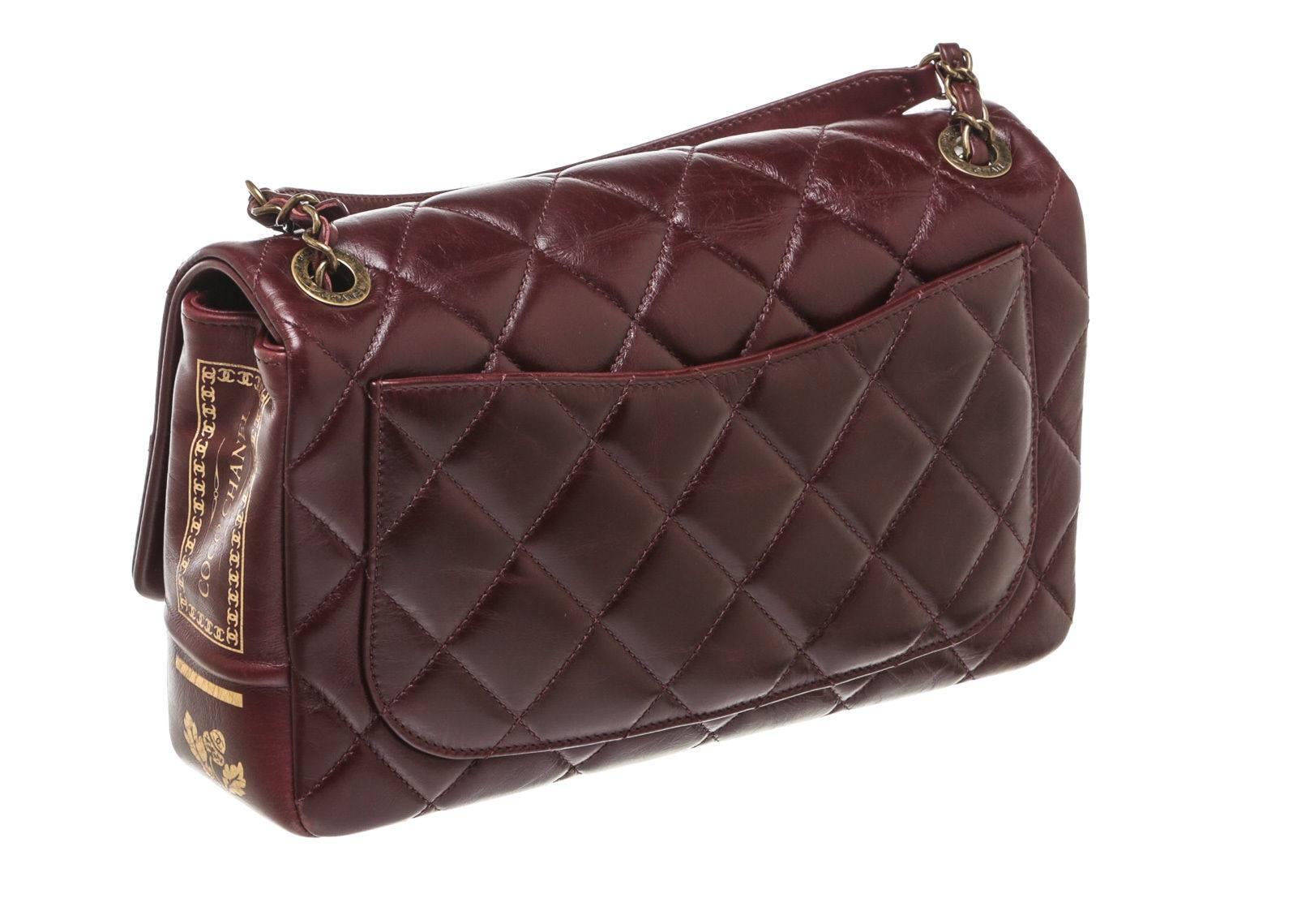 Black Chanel Burgundy Leather Paris-Salzburg Collection Classic Flap Handbag For Sale