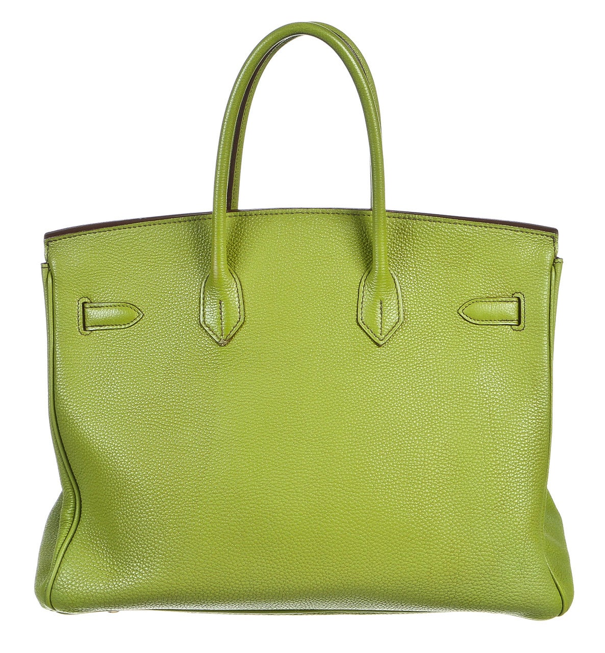 Hermes Vert Anis (Green) Togo Leather Birkin 35cm Handbag GHW In Good Condition In Corona Del Mar, CA