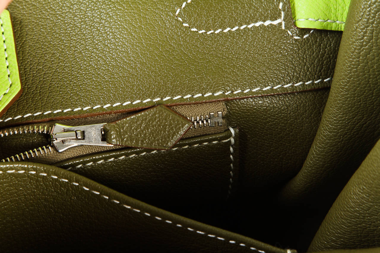Women's Hermes Kiwi and Lichen Epsom Leather Candy Collection 35cm Birkin Handbag For Sale
