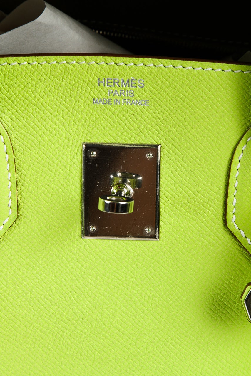 Hermes Kiwi and Lichen Epsom Leather Candy Collection 35cm Birkin Handbag For Sale 1