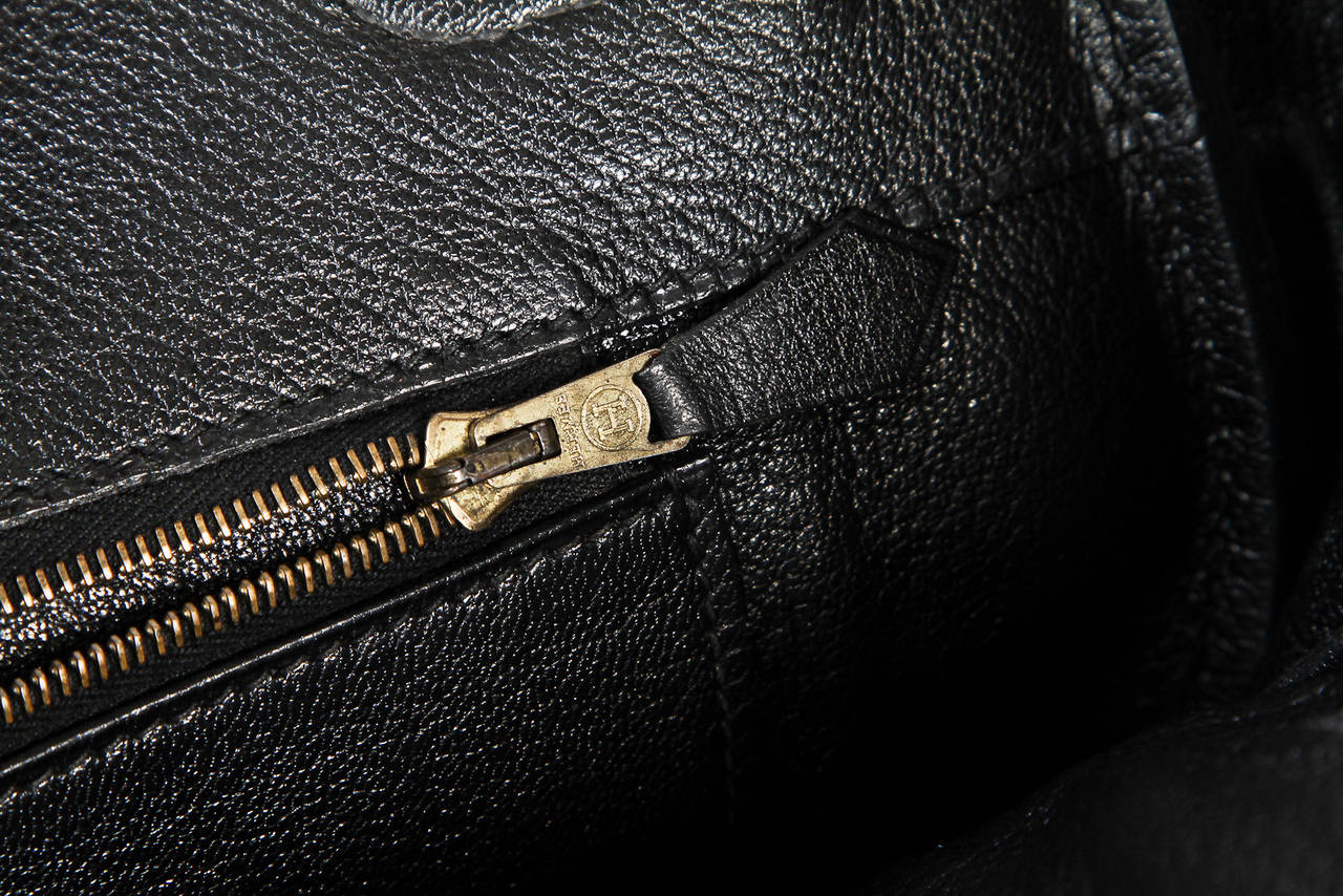 Hermes Noir (Black) Fjord Leather 35cm Birkin Handbag GHW For Sale 2