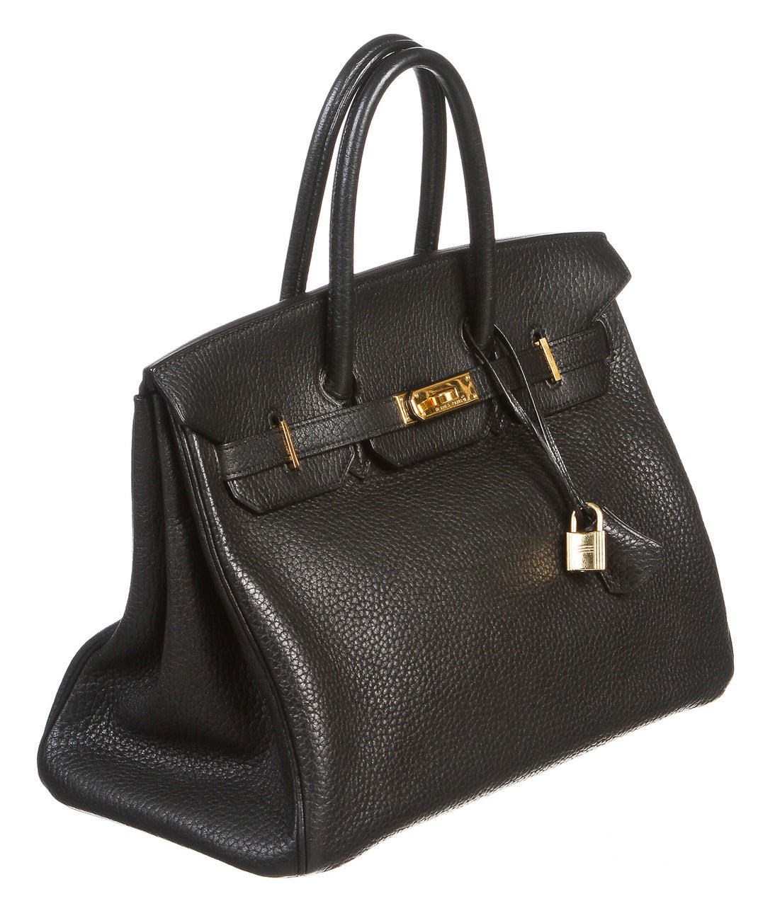 This gorgeous 35cm Birkin has been crafted from black leather which is noted for rich texture and durability. This Birkin also features polished gold tone hardware. The interior is lined in luxurious leather in matching color. The Birkin is unlike