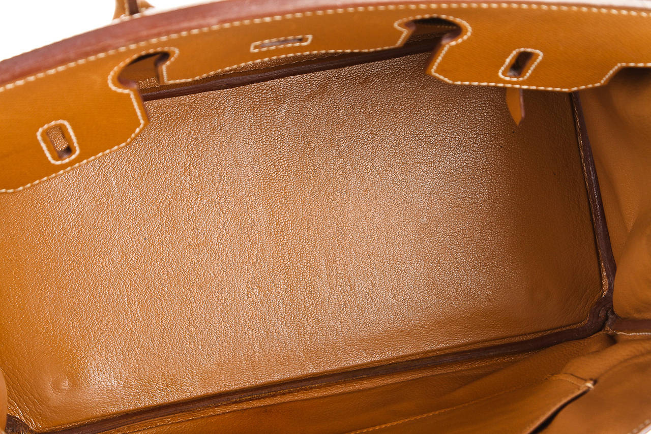 Hermes Gold Epsom Leather 30cm Birkin Handbag GHW For Sale 3