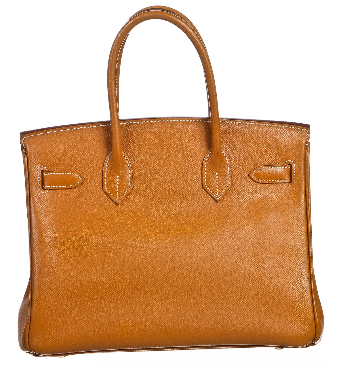 Hermes Gold Epsom Leather 30cm Birkin Handbag GHW In Good Condition For Sale In Corona Del Mar, CA