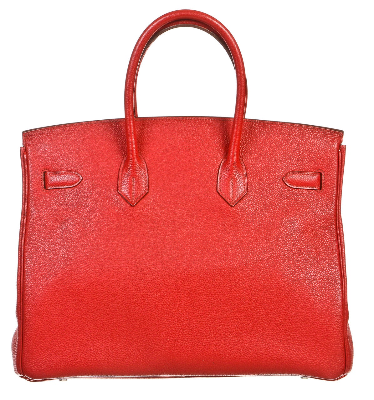 Hermes Vermilion (Red) Birkin 35cm Togo Leather Handbag PHW In Excellent Condition For Sale In Corona Del Mar, CA