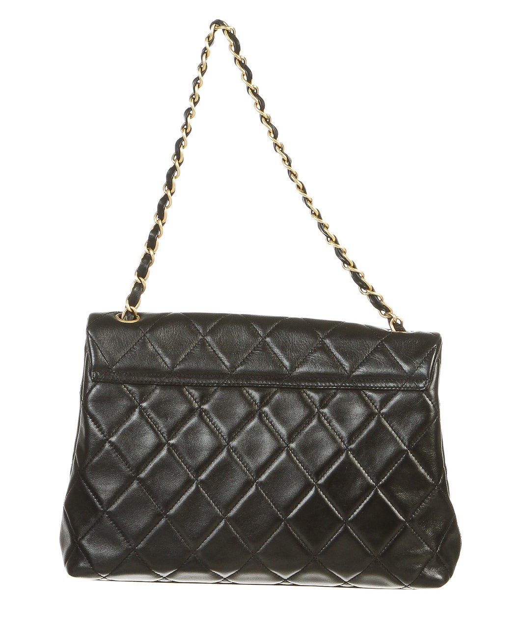 Chanel Black Lambskin Pleated Vintage Flap Handbag 3