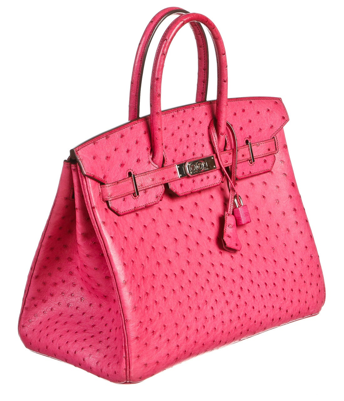 Hermes Fuschia (Pink) Ostrich Birkin 35cm Handbag SHW at 1stdibs