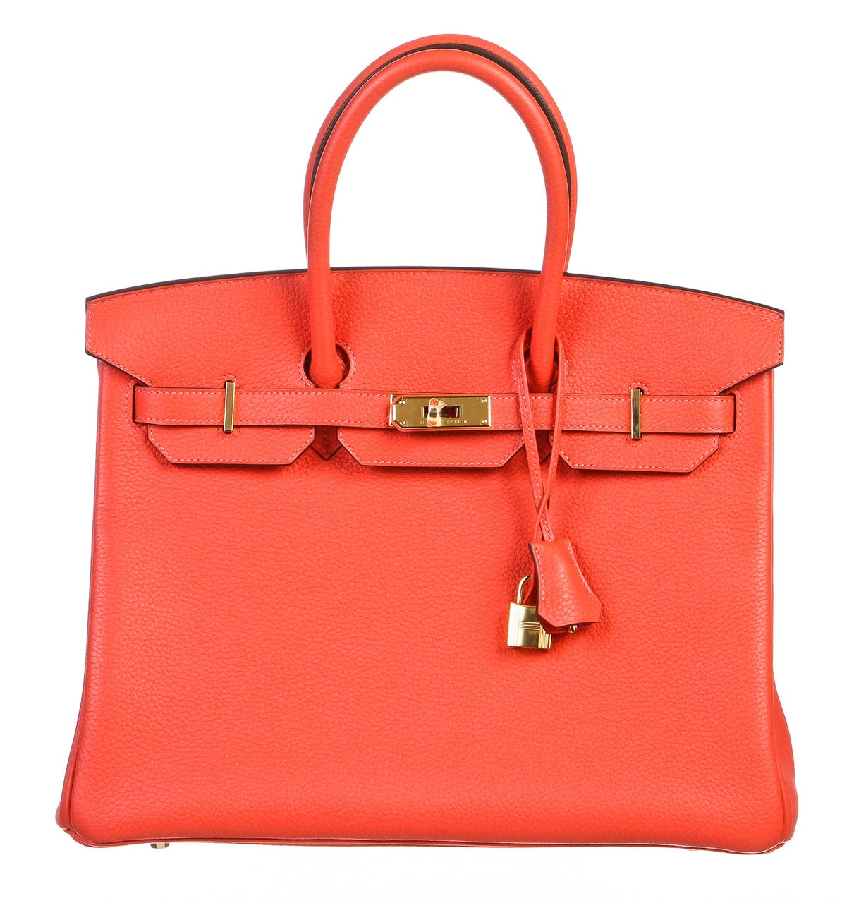 Hermes Rouge Pivoine Togo Leather 35cm Birkin Handbag GHW