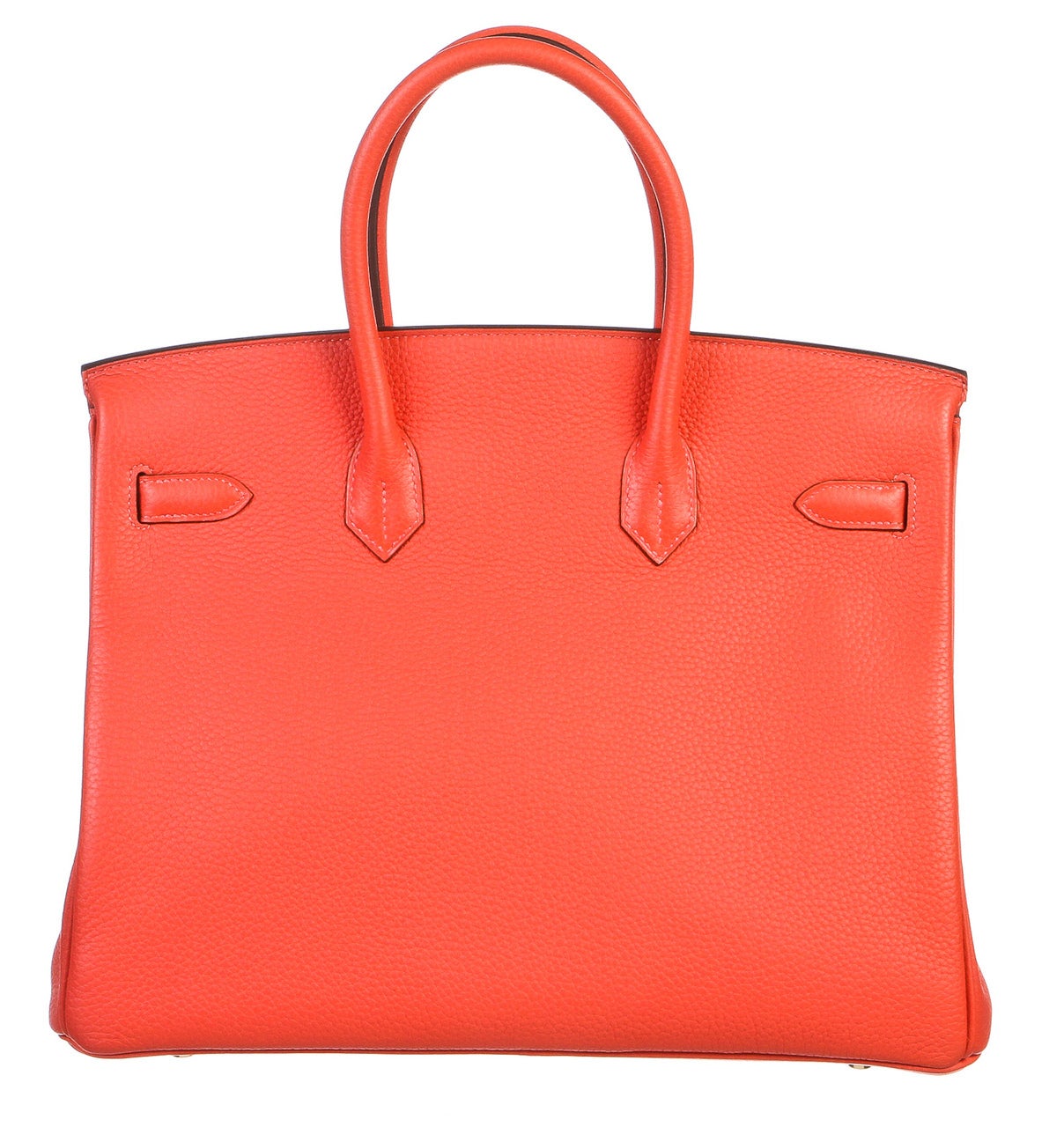 Hermes Rouge Pivoine Togo Leather 35cm Birkin Handbag GHW In Excellent Condition In Corona Del Mar, CA