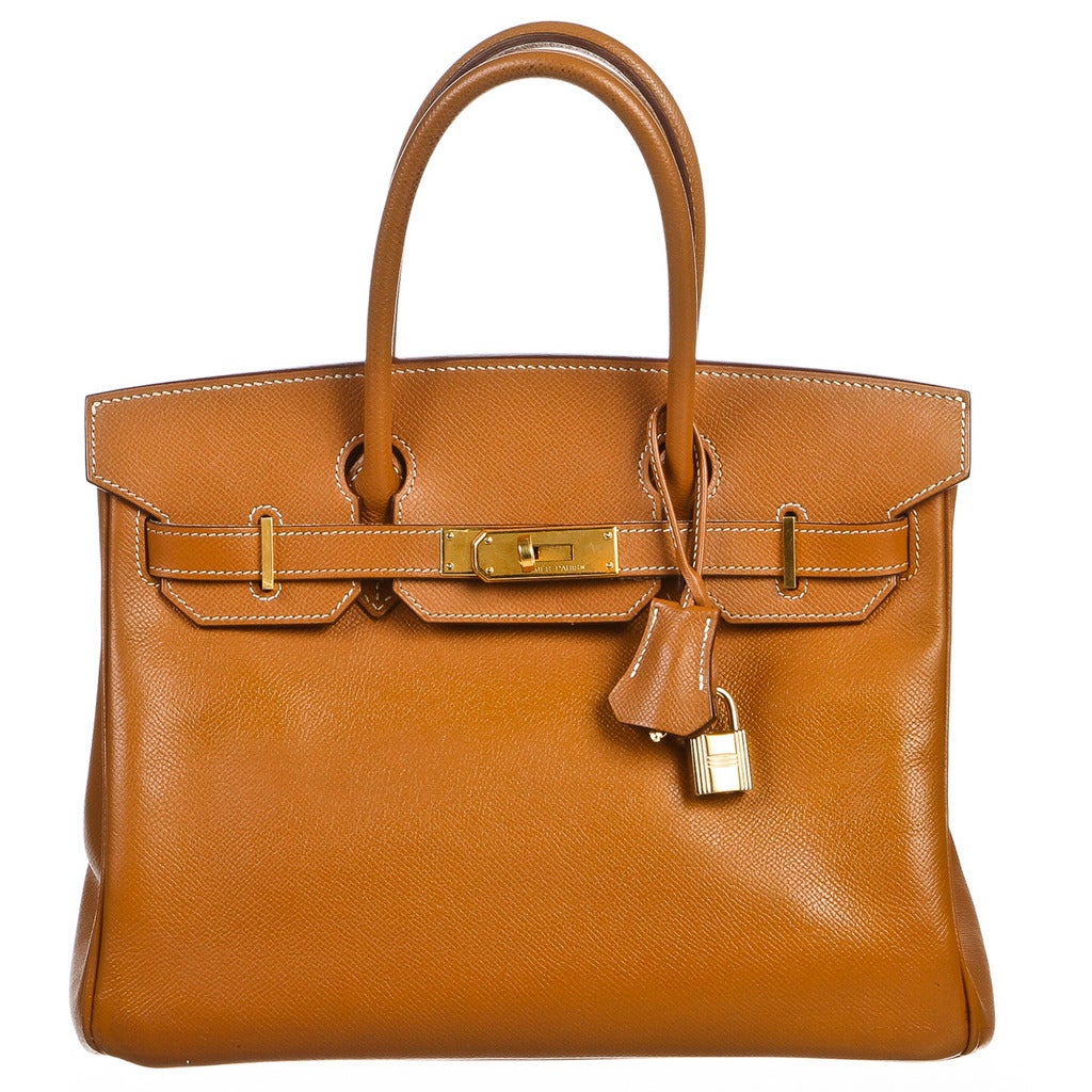 Hermes Gold Epsom Leather 30cm Birkin Handbag GHW For Sale