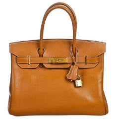 Hermes Gold Epsom Leather 30cm Birkin Handbag GHW
