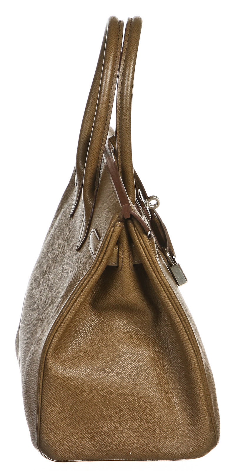 Hermes Vert Olive Epsom Leather Birkin 30 Handbag SHW In Excellent Condition In Corona Del Mar, CA