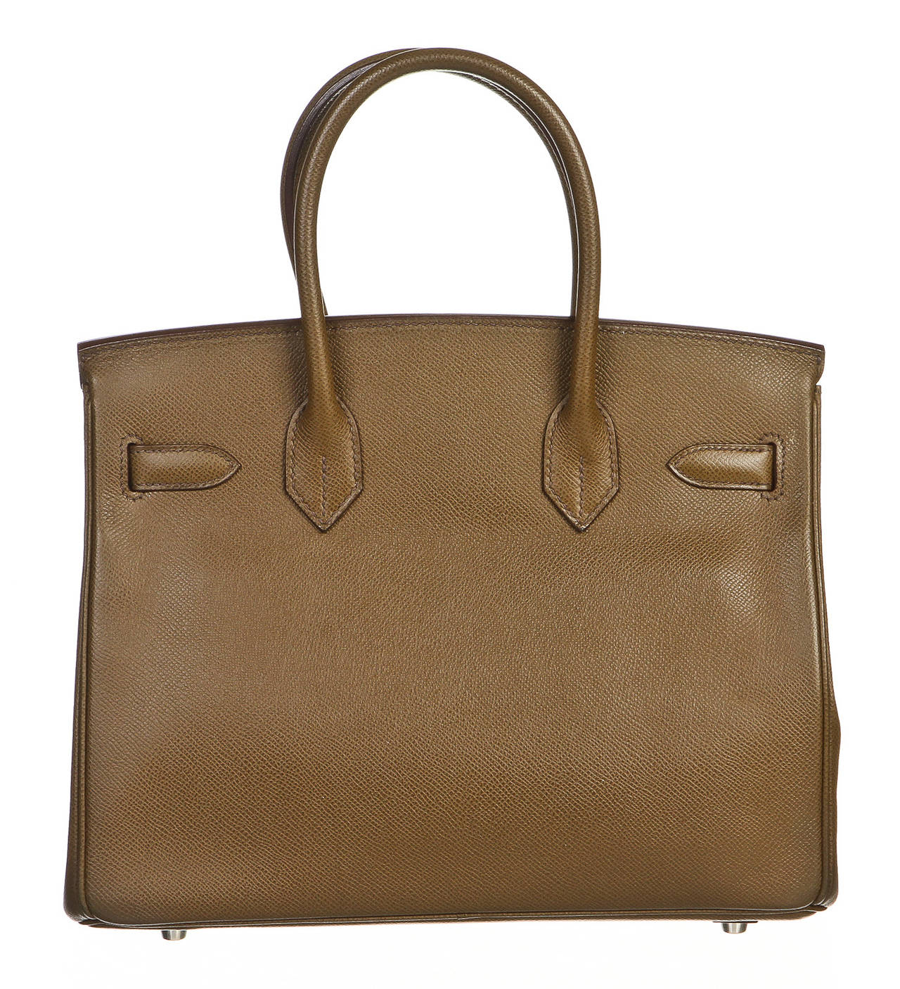 Women's Hermes Vert Olive Epsom Leather Birkin 30 Handbag SHW