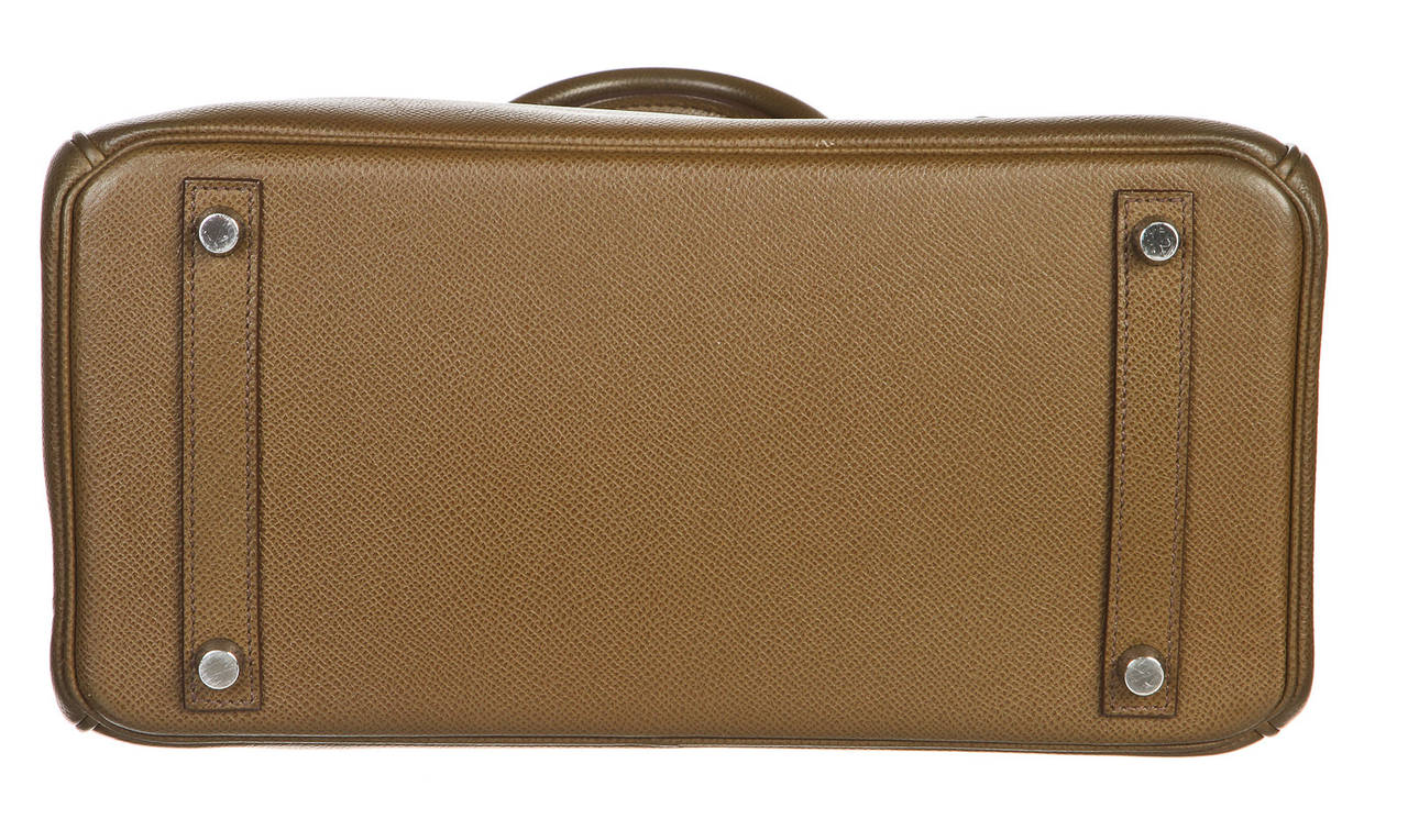 Hermes Vert Olive Epsom Leather Birkin 30 Handbag SHW 4