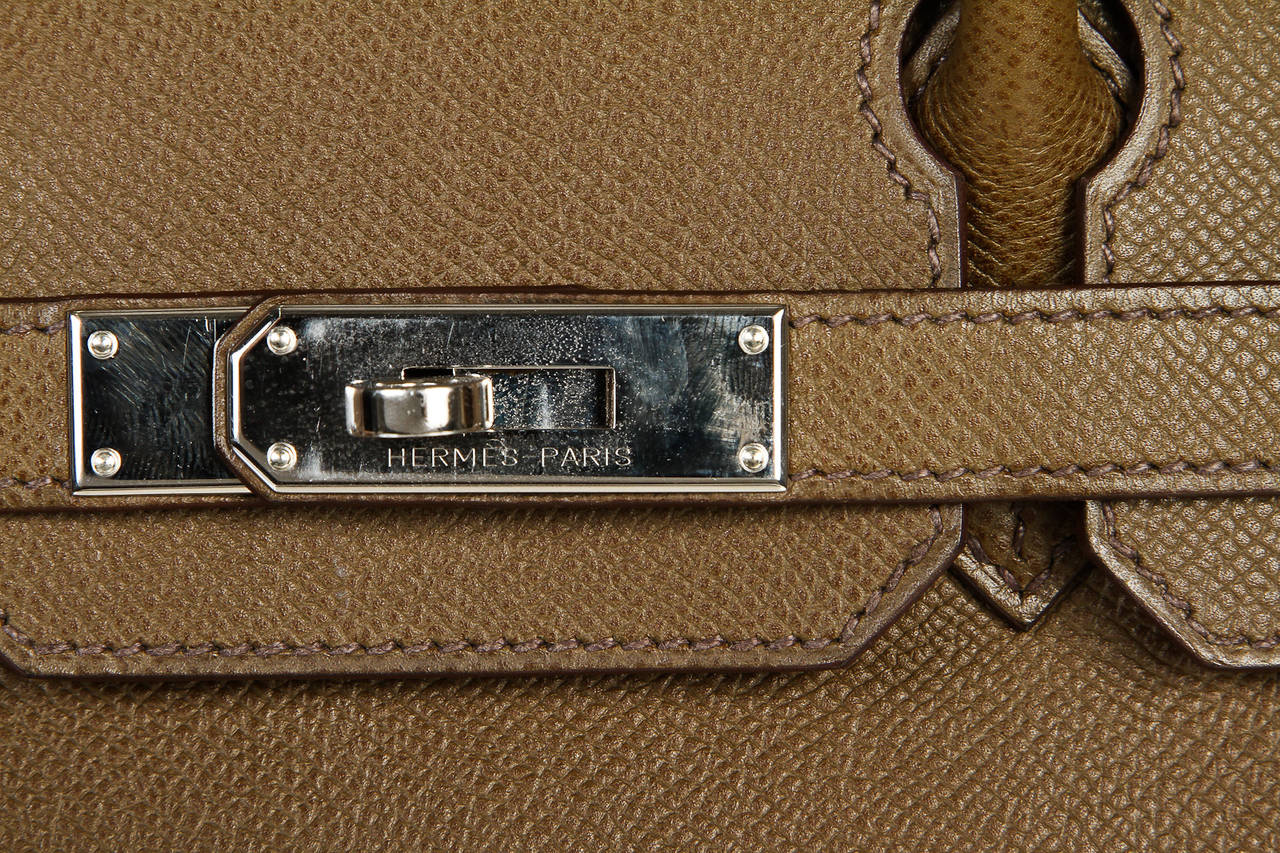 Hermes Vert Olive Epsom Leather Birkin 30 Handbag SHW 3